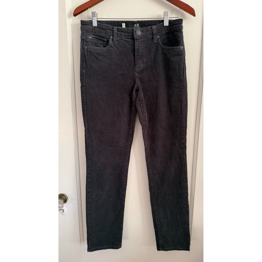 KUT from the Kloth Catherine Boyfriend Purple Plum Fine Wale Corduroy Jeans 2